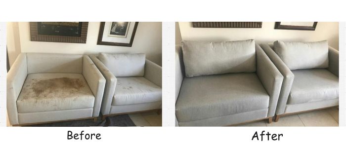 1 seater sofa cleaning before and after results