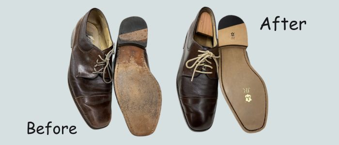 Leather shoes cleaned and polished