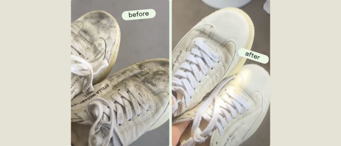 Sports shoes deodorized and brightened